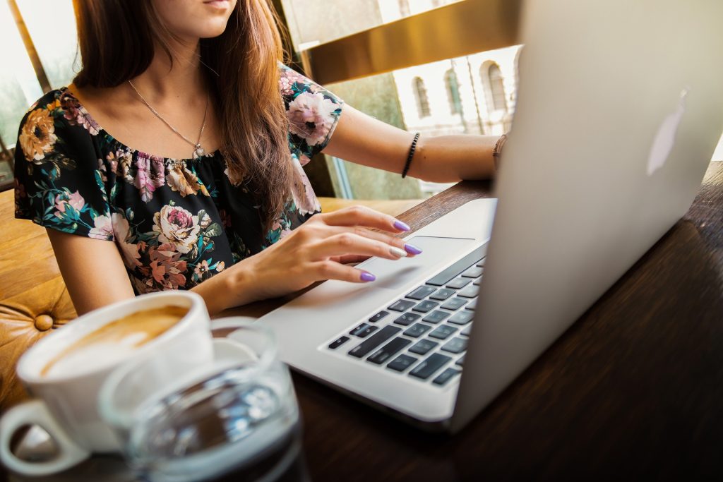 women work from home job on laptop
