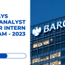 Barclays Hiring Developer Analyst Summer Intern Program - 2023 Apply Now!!!